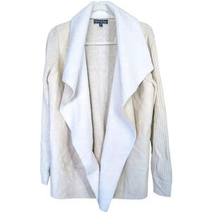 Sienna Sage Beige Women's Faux Fur Soft Open Front Cardigan Sweater Size 2X